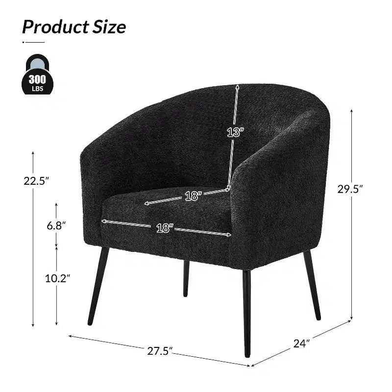 Guy Modern Boucle Armchair Set of 2 with metal leg ART OF LIVING DESIGNS