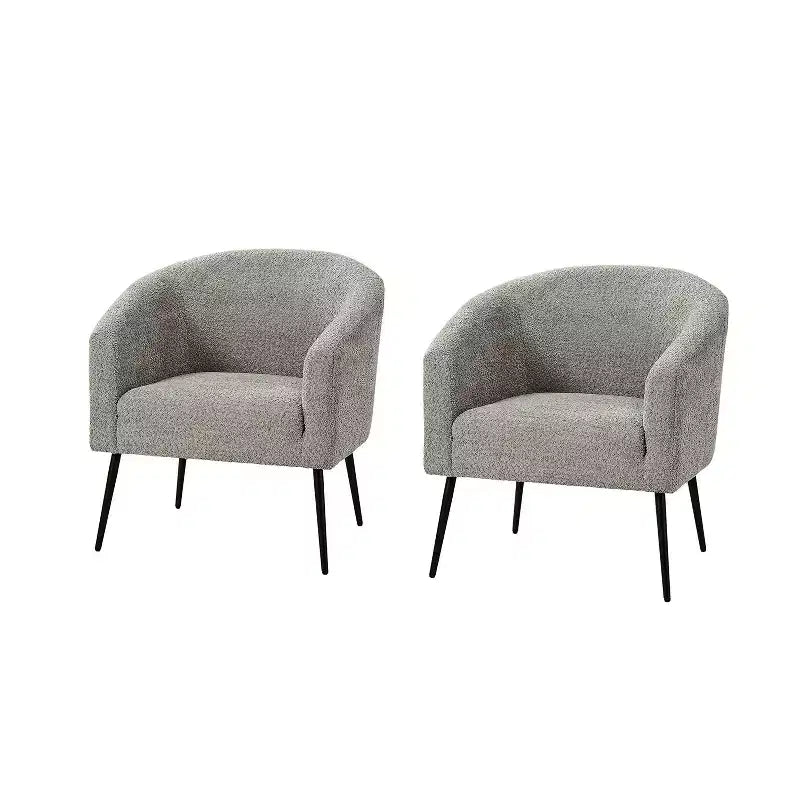 Guy Modern Boucle Armchair Set of 2 with metal leg ART OF LIVING DESIGNS
