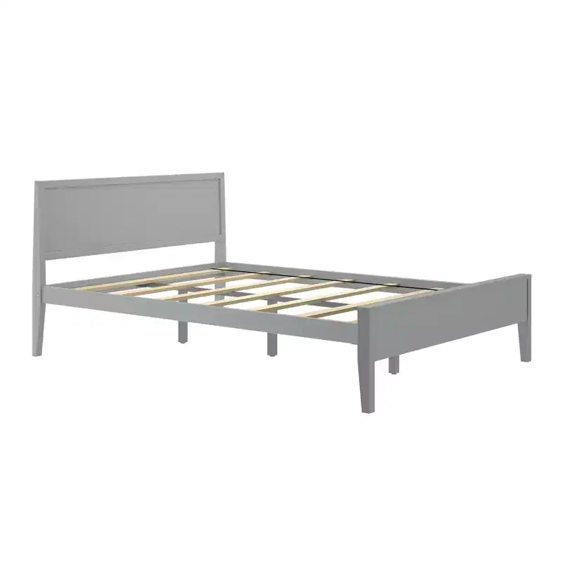 Max & Lily Letto matrimoniale, letto a piattaforma classico in legno massiccio con testiera a pannelli per bambini