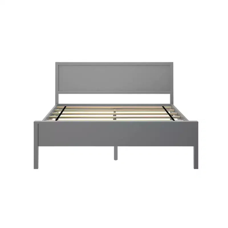 Max & Lily Letto matrimoniale, letto a piattaforma classico in legno massiccio con testiera a pannelli per bambini