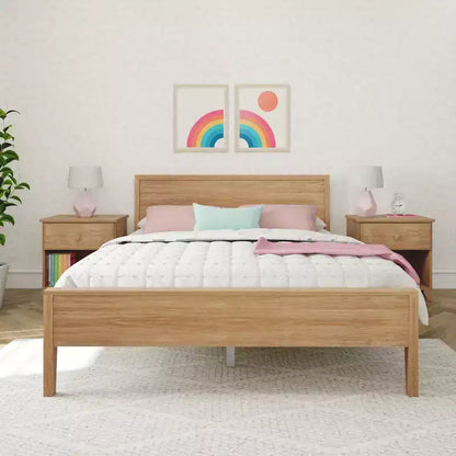 Max & Lily Letto matrimoniale, letto a piattaforma classico in legno massiccio con testiera a pannelli per bambini