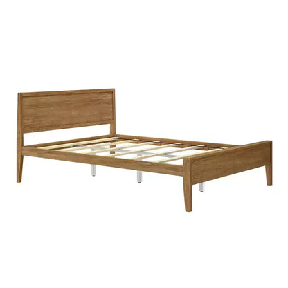 Max & Lily Letto matrimoniale, letto a piattaforma classico in legno massiccio con testiera a pannelli per bambini