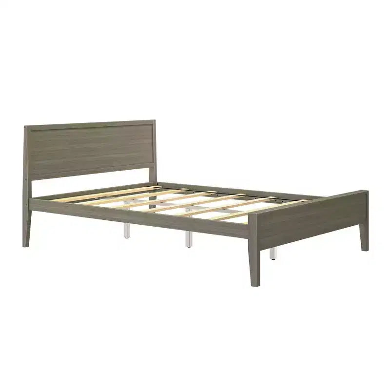 Max & Lily Letto matrimoniale, letto a piattaforma classico in legno massiccio con testiera a pannelli per bambini