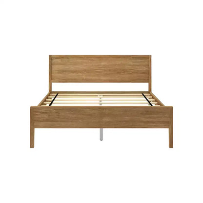 Max & Lily Letto matrimoniale, letto a piattaforma classico in legno massiccio con testiera a pannelli per bambini