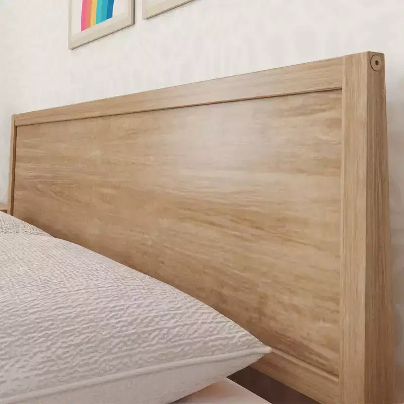 Max & Lily Letto matrimoniale, letto a piattaforma classico in legno massiccio con testiera a pannelli per bambini