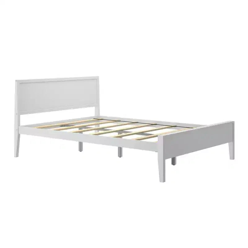 Max & Lily Letto matrimoniale, letto a piattaforma classico in legno massiccio con testiera a pannelli per bambini
