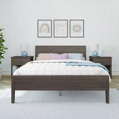 Max & Lily Letto matrimoniale, letto a piattaforma classico in legno massiccio con testiera a pannelli per bambini