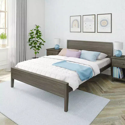 Max & Lily Letto matrimoniale, letto a piattaforma classico in legno massiccio con testiera a pannelli per bambini