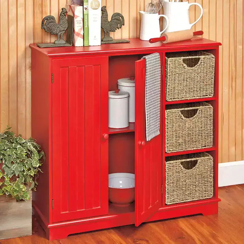 The Lakeside Collection Beadboard Buffet Cabinet - Sideboard with Storage