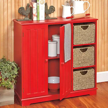 The Lakeside Collection Beadboard Buffet Cabinet - Sideboard with Storage