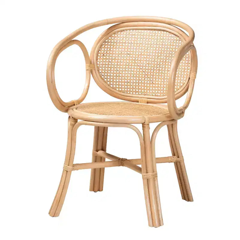 bali & pari Palesa Sedia da pranzo moderna in rattan stile bohémien