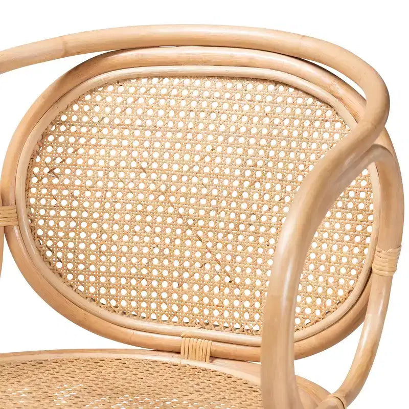 bali & pari Palesa Sedia da pranzo moderna in rattan stile bohémien