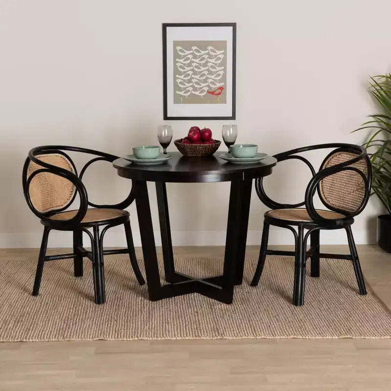bali & pari Palesa Modern Bohemian Rattan Dining Chair