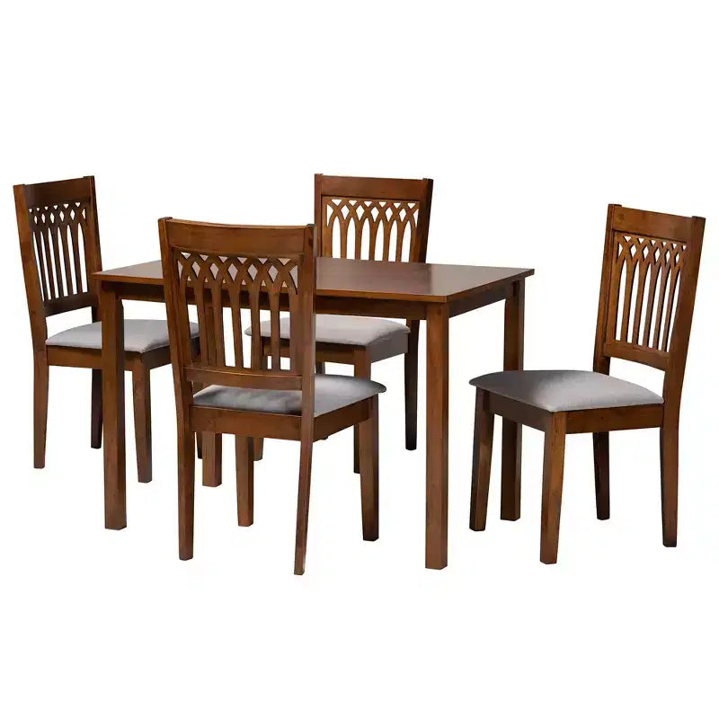 Baxton Studio Genesis Modern Fabric Wood Dining Set