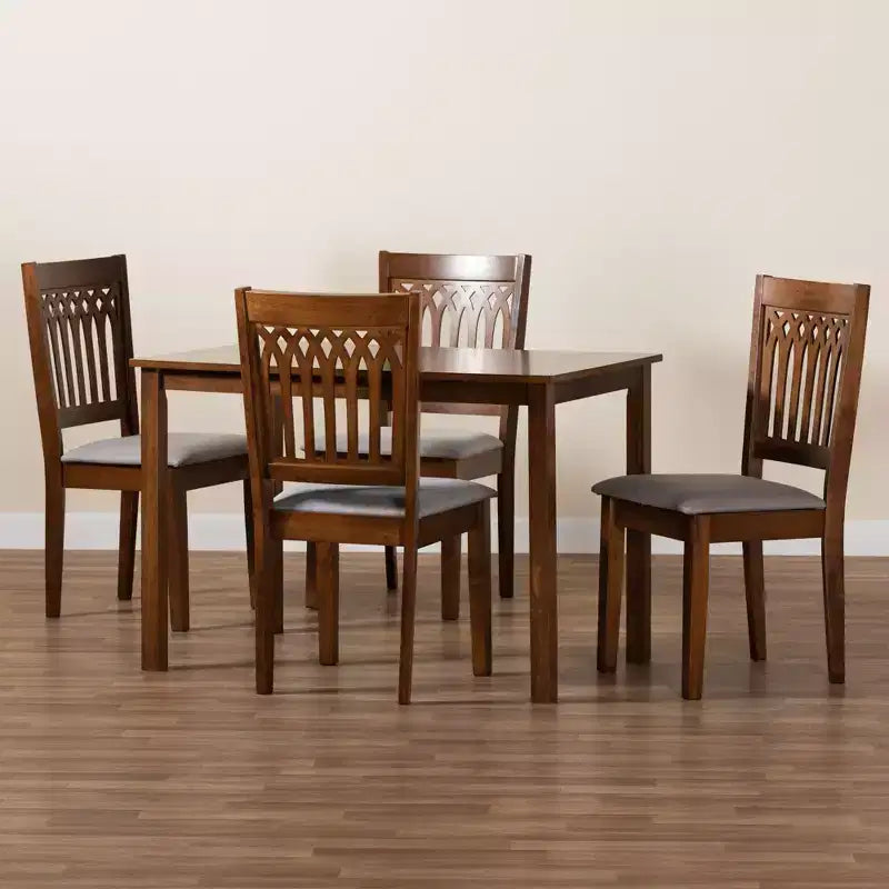 Baxton Studio Genesis Modern Fabric Wood Dining Set