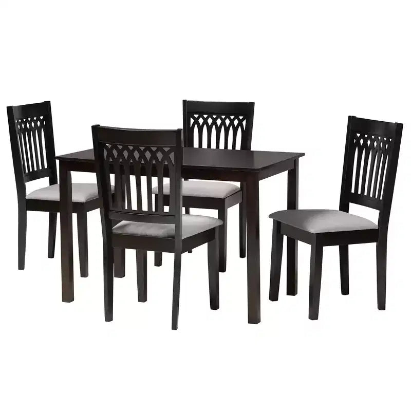 Baxton Studio Genesis Modern Fabric Wood Dining Set