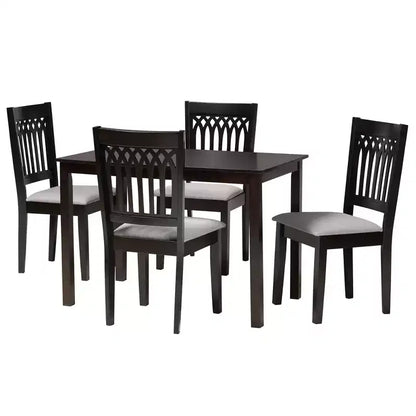 Baxton Studio Genesis Modern Fabric Wood Dining Set