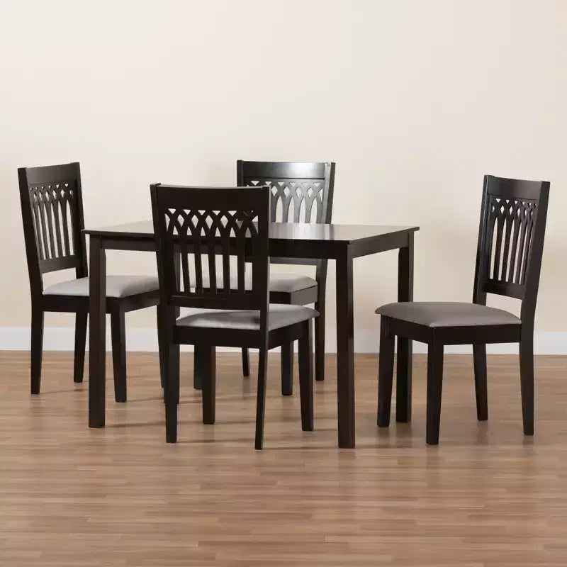 Baxton Studio Genesis Modern Fabric Wood Dining Set