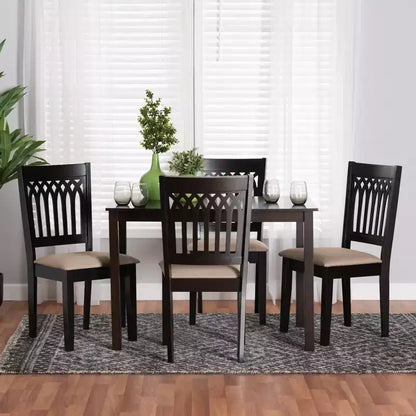 Baxton Studio Genesis Modern Fabric Wood Dining Set