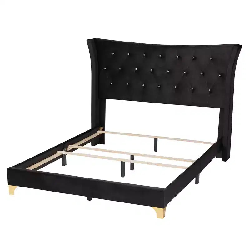 Letto con pannelli in metallo Easton di Baxton Studio, stile contemporaneo, glamour e lussuoso