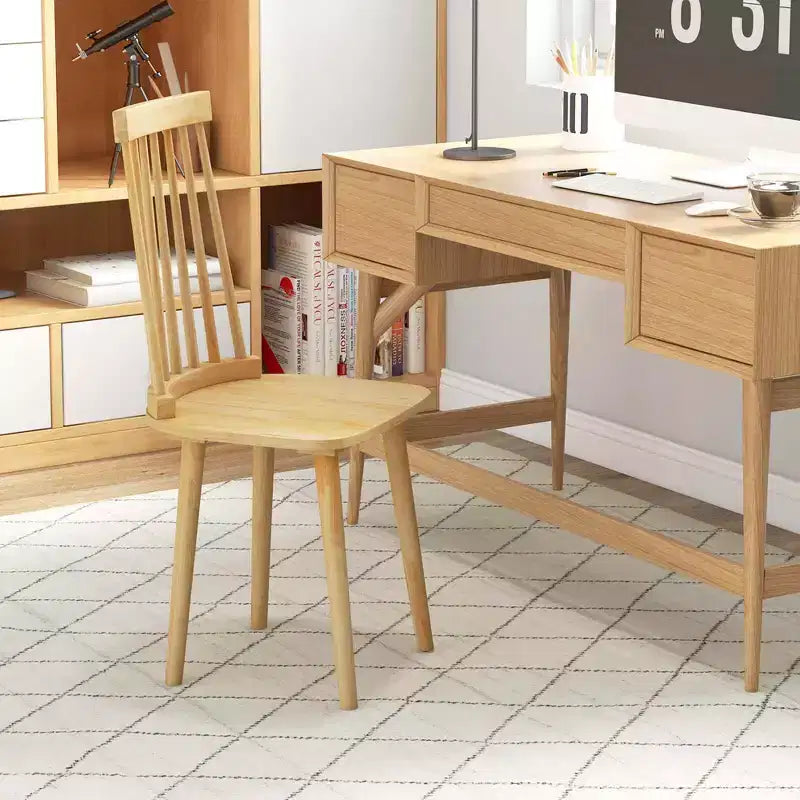 Costway Windsor Dining Chairs Set of 2/4 Dining Chairs with High Spindle Back Natural