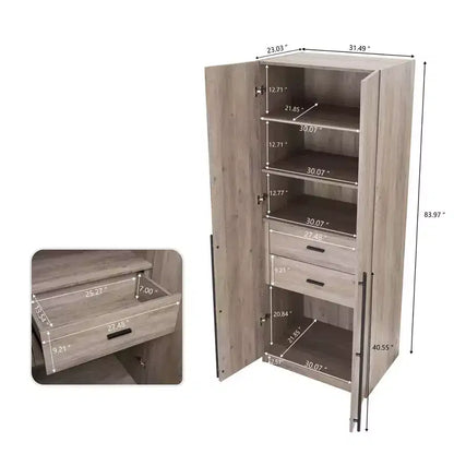 Manhattan Comfort 2pc Lee 4 Door 5 Shelf Module Wardrobe