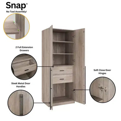 Manhattan Comfort 2pc Lee 4 Door 5 Shelf Module Wardrobe