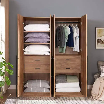 Manhattan Comfort 2pc Lee 4 Door 5 Shelf Module Wardrobe
