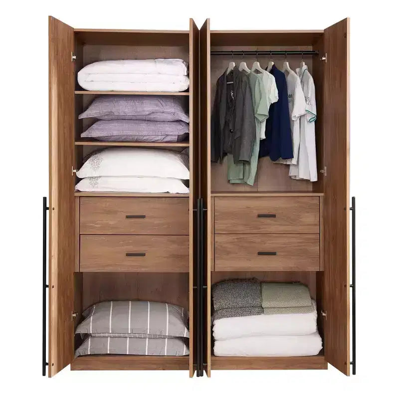 Manhattan Comfort 2pc Lee 4 Door 5 Shelf Module Wardrobe