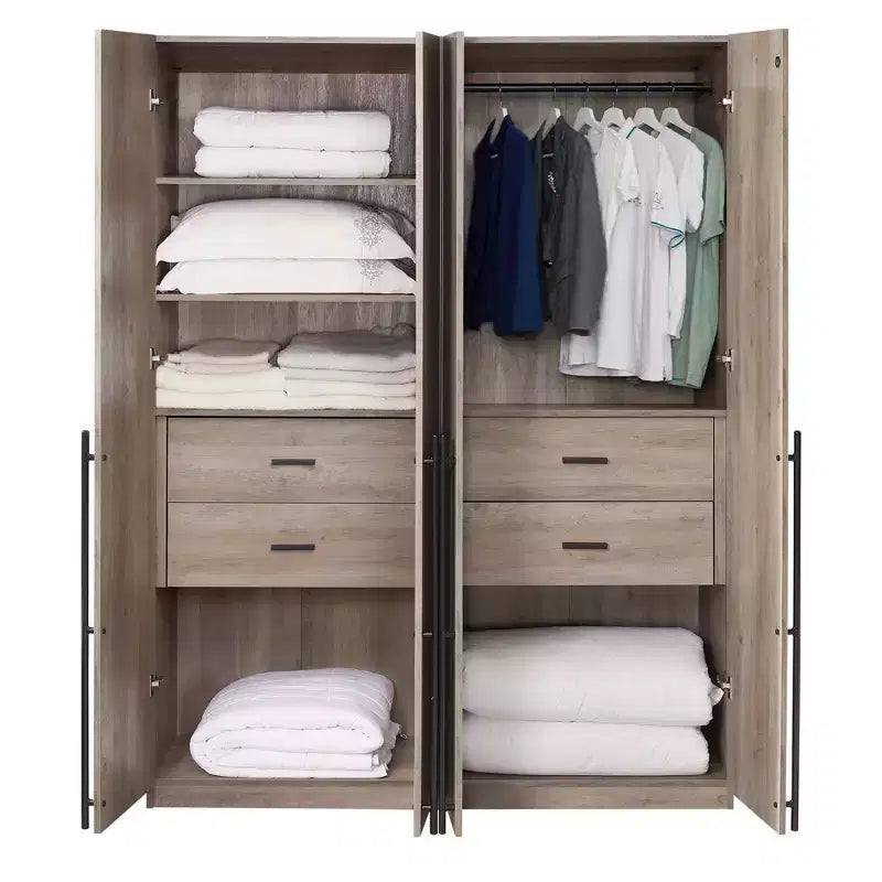 Manhattan Comfort 2pc Lee 4 Door 5 Shelf Module Wardrobe