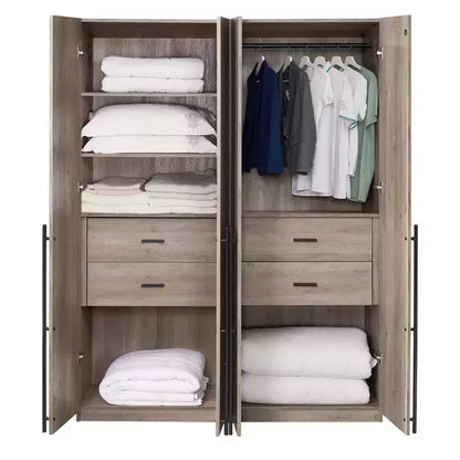 Manhattan Comfort 2pc Lee 4 Door 5 Shelf Module Wardrobe