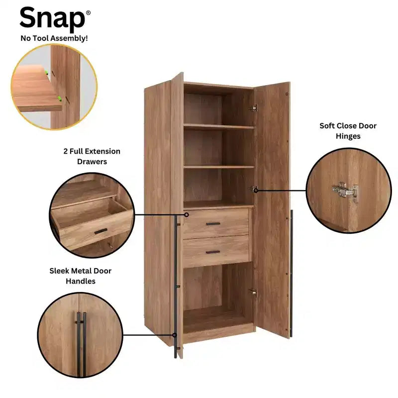 Manhattan Comfort 2pc Lee 4 Door 5 Shelf Module Wardrobe