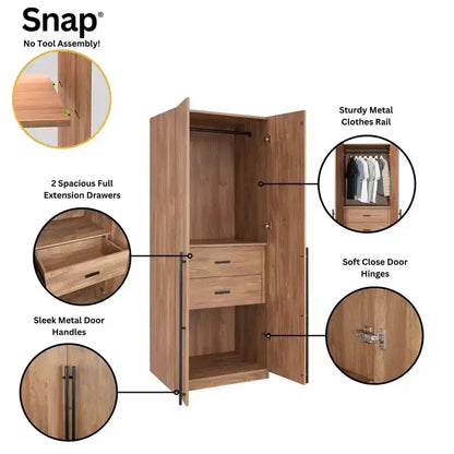 Manhattan Comfort 2pc Lee 4 Door 5 Shelf Module Wardrobe