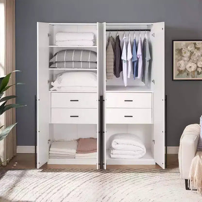 Manhattan Comfort 2pc Lee 4 Door 5 Shelf Module Wardrobe