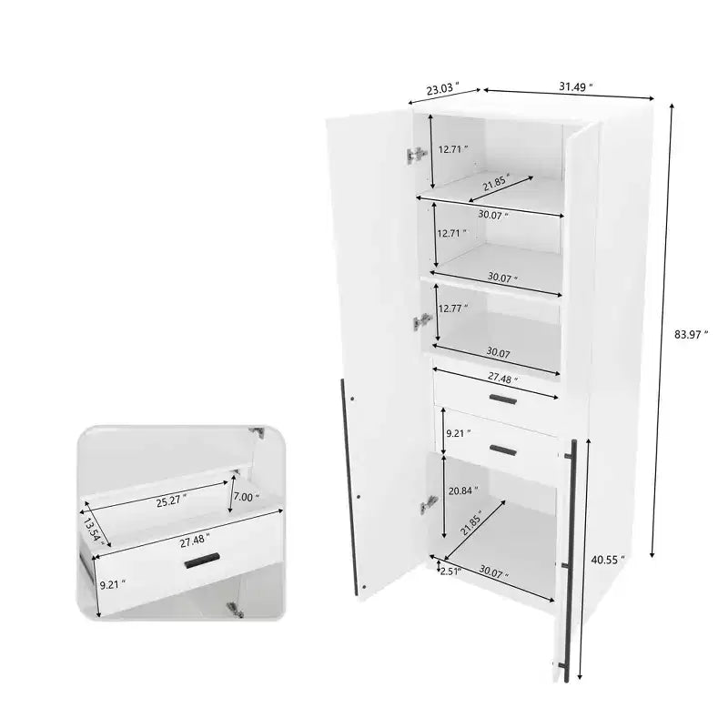 Manhattan Comfort 2pc Lee 4 Door 5 Shelf Module Wardrobe