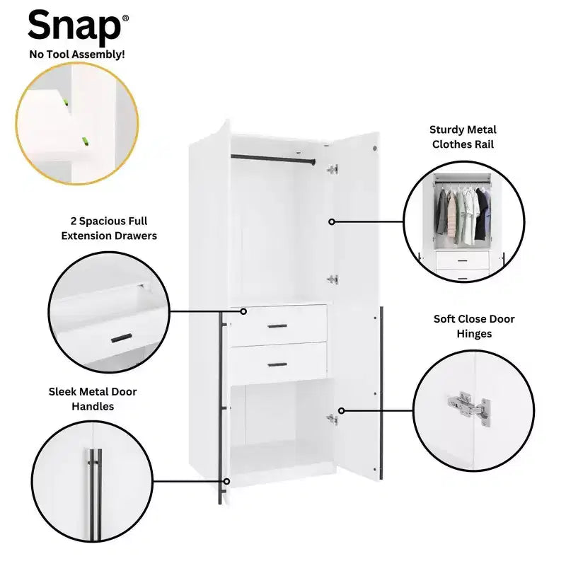 Manhattan Comfort 2pc Lee 4 Door 5 Shelf Module Wardrobe