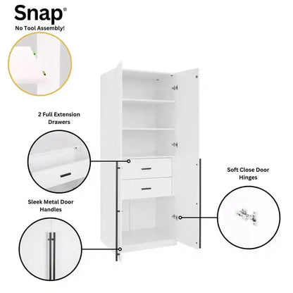 Manhattan Comfort 2pc Lee 4 Door 5 Shelf Module Wardrobe
