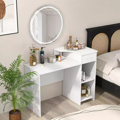 Costway 40.5Computer Desk with Printer Shelf Modern PC Workstation with Storage Drawer and CPU Stand