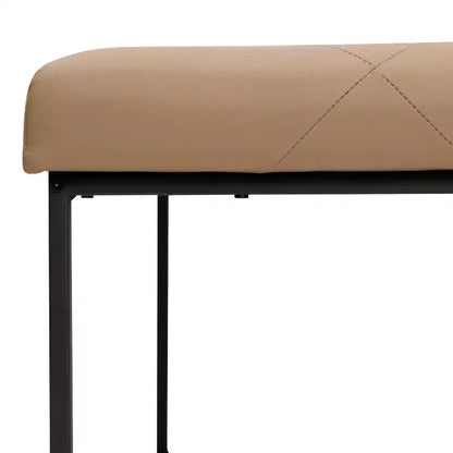 Emma and Oliver Pouf quadrato in similpelle da 76 cm con design trapuntato e robusta struttura in ferro