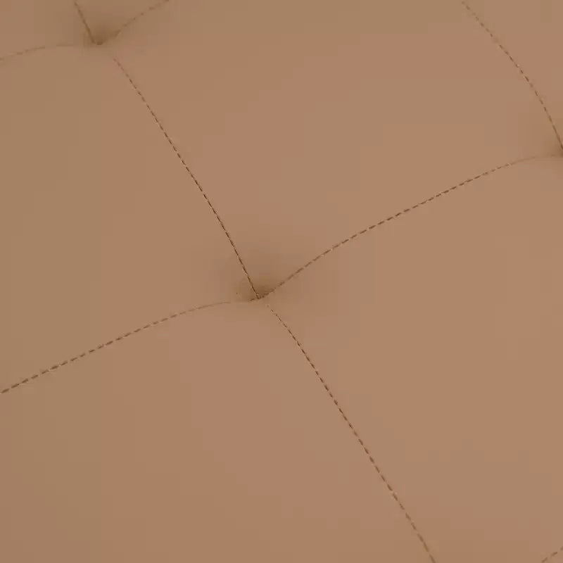 Emma and Oliver Pouf quadrato in similpelle da 76 cm con design trapuntato e robusta struttura in ferro