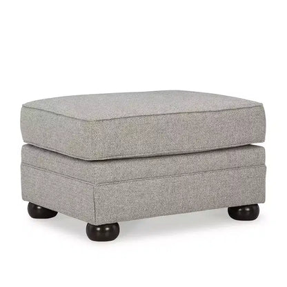 Signature Design by Ashley Gaelon Casual Firmly Cushioned Ottoman with Bun Legs, Gray & Brown