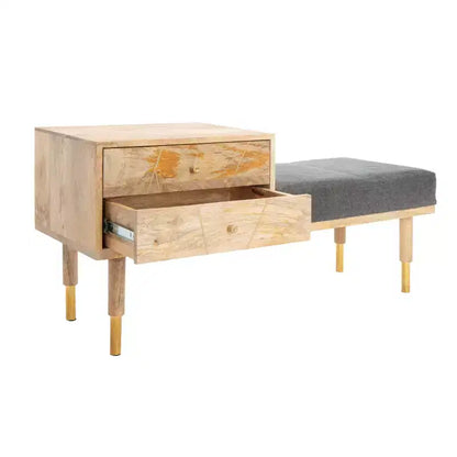 Taft 2 Drawer Cushion Seated Bench - BCH9000 - Off-White - Safavieh