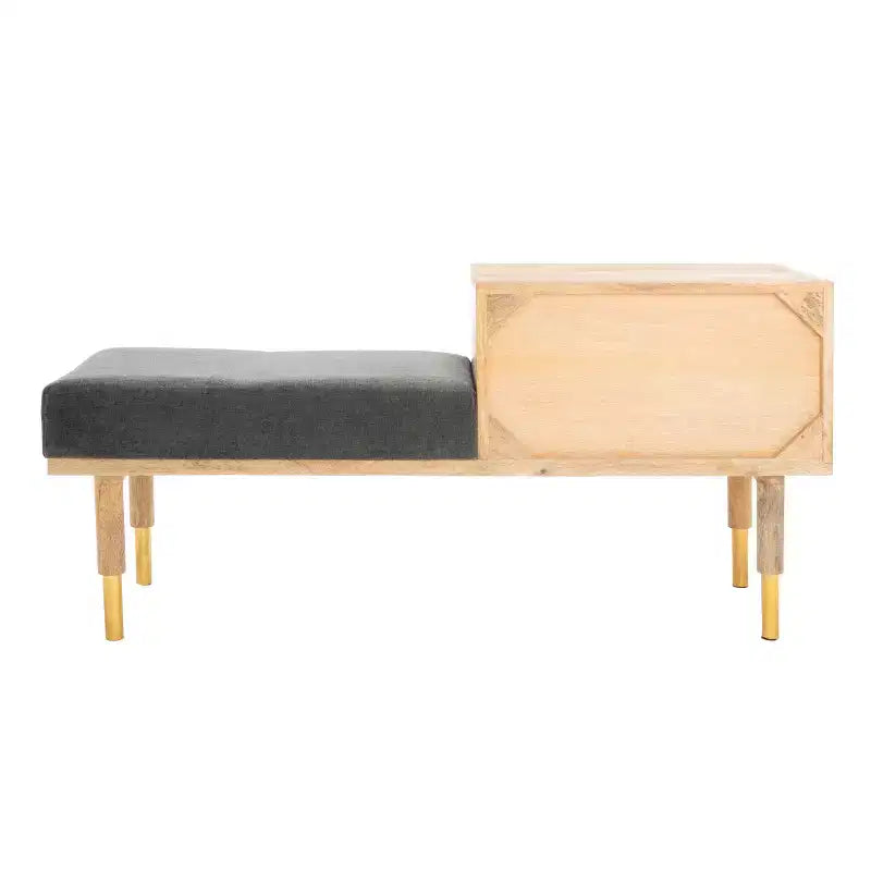 Taft 2 Drawer Cushion Seated Bench - BCH9000 - Off-White - Safavieh