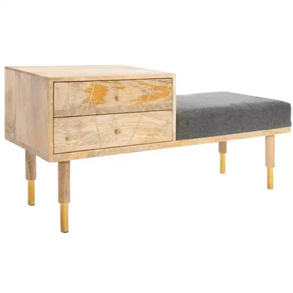 Taft 2 Drawer Cushion Seated Bench - BCH9000 - Off-White - Safavieh