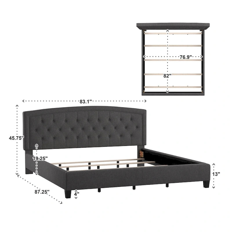 Fontana Adjustable Diamond-tufted Arched Back Bed by iNSPIRE Q Classic