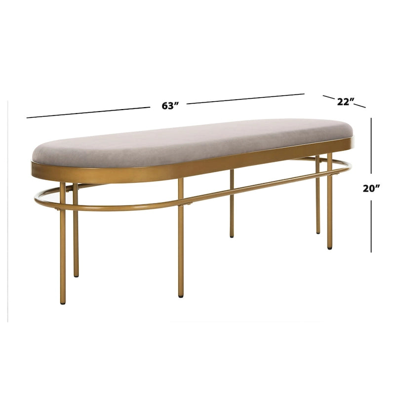 SAFAVIEH Omie Oval Bench - 63  x 22  x 20  - 63Wx22Dx20H