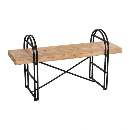 Wood and Metal Bench