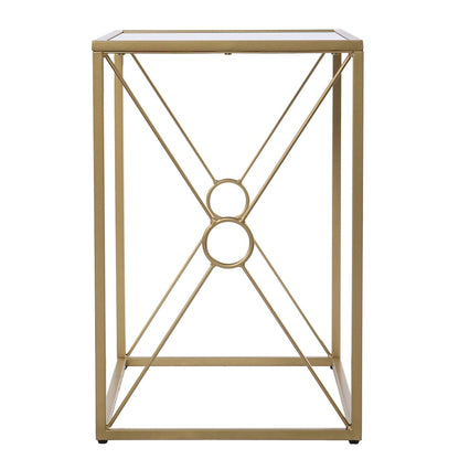 SEI Furniture Lanfranco Transitional Gold Metal Side Table