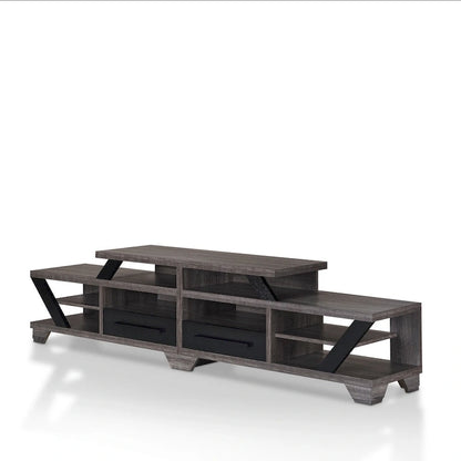 Mezu Contemporary Grey 80-inch 8-Shelf TV Console Furniture of America