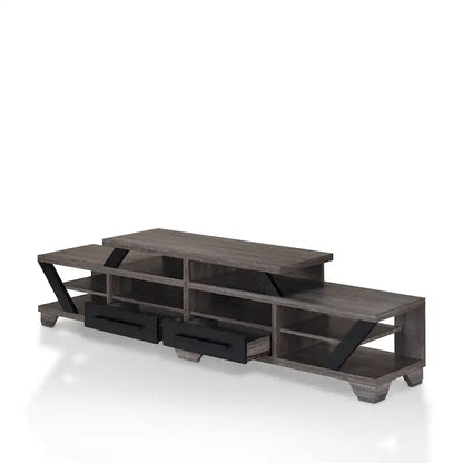 Mezu Contemporary Grey 80-inch 8-Shelf TV Console Furniture of America